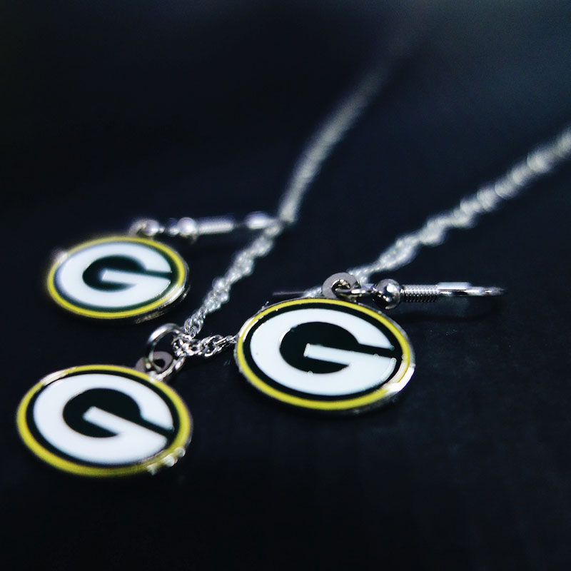 Green Bay Packers Ohrringe und Halskette